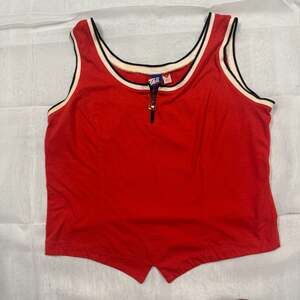 Vintage Tail Women's Red Quarter Zip Tank Top Made in USA Sporty